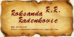 Roksanda Radenković vizit kartica